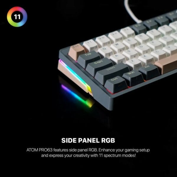 fantech mk912 atom pro63 tri mode mechanical keyboard stellar edition (red switch)