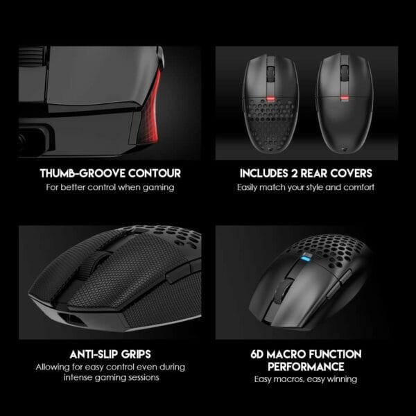 fantech xd7 aria tri mode gaming mouse + mt01 replacement shell bundle