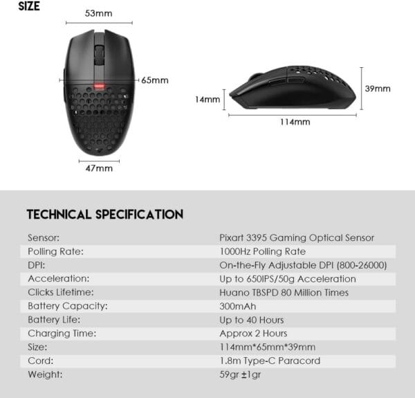 fantech xd7 aria tri mode gaming mouse + mt01 replacement shell bundle