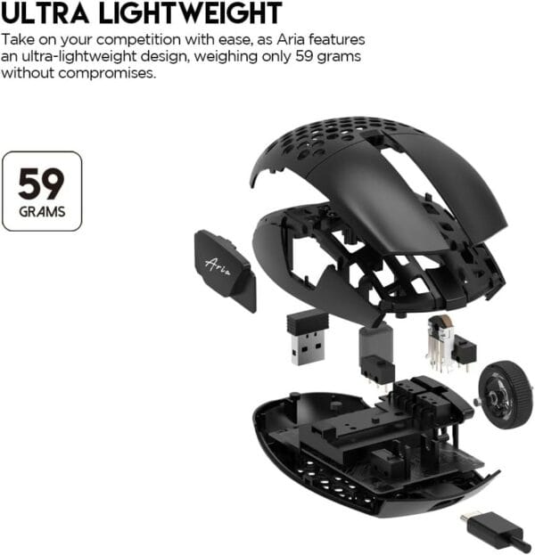 fantech xd7 aria tri mode gaming mouse + mt01 replacement shell bundle