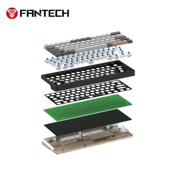 fantech mk912 atom pro63 tri mode mechanical keyboard stellar edition (blue switch)