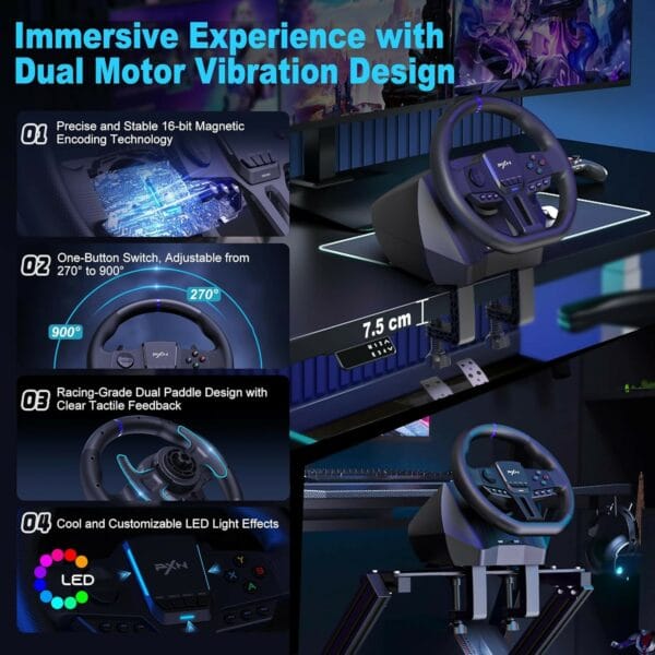 pxn v900 gen2 gaming steering wheel
