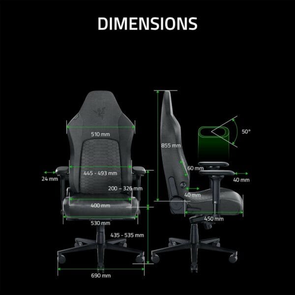 razer iskur v2 gaming chair (fabric)