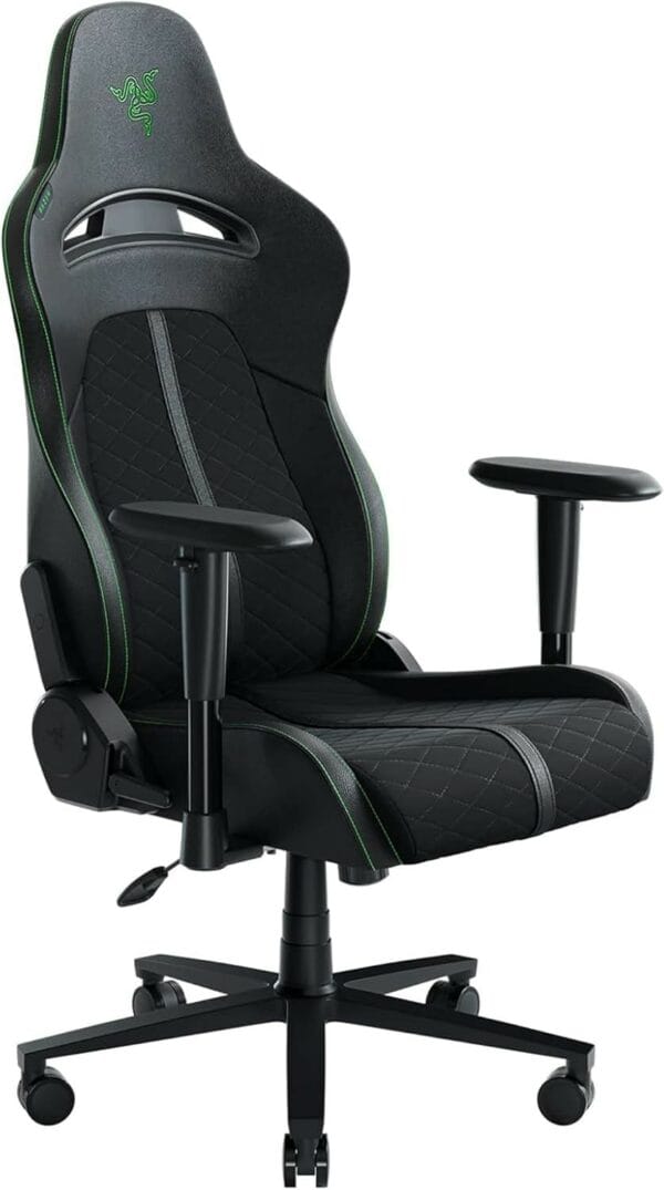 razer enki x gaming chair black/green (synthetic leather)