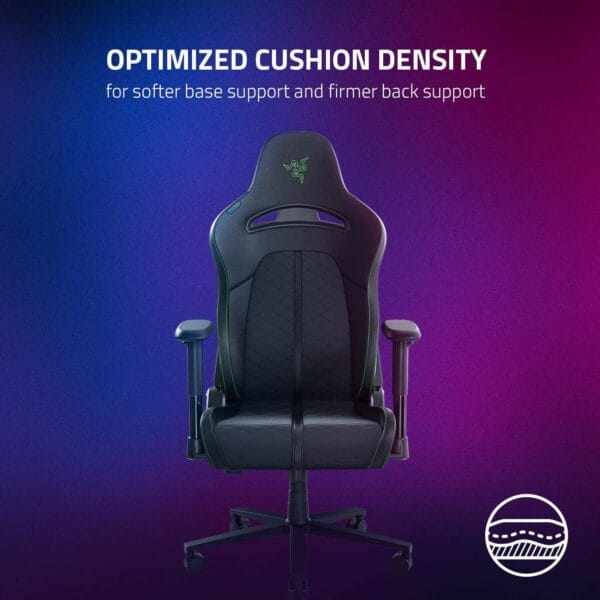 razer enki x gaming chair black/green (synthetic leather)