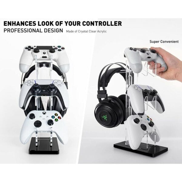 universal 3 tier controller holder and headset stand for ps4 / ps5 / xbox one / switch, controller (20490500168)