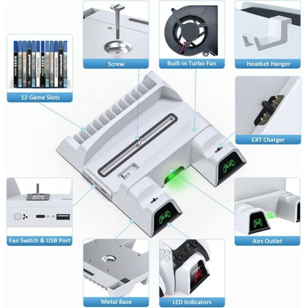 oivo ps5 stand suction cooling station