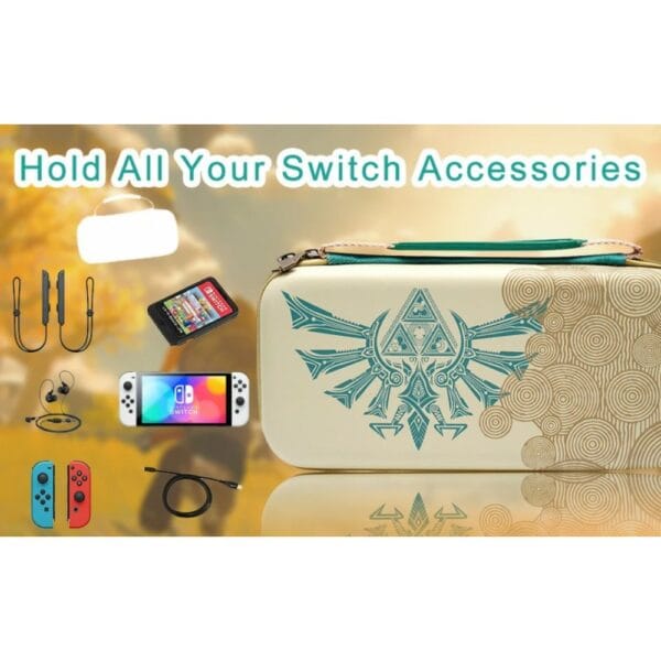 the legend of zelda crest nintendo switch oled carry case (101226371)