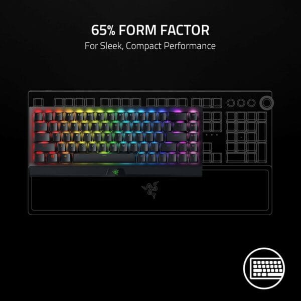 razer blackwidow v3 mini hyperspeed 65% (yellow switch) phantom pudding keycaps