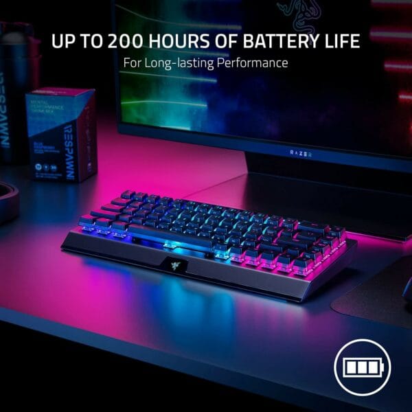 razer blackwidow v3 mini hyperspeed 65% (yellow switch) phantom pudding keycaps