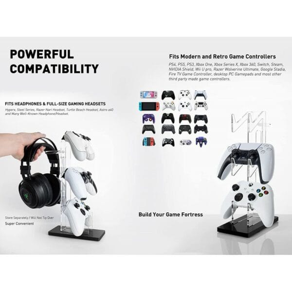 universal 3 tier controller holder and headset stand for ps4 / ps5 / xbox one / switch, controller (20490500168)