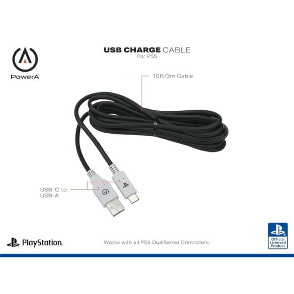 powera usb c charging cable for playstation 5 (3 meters)