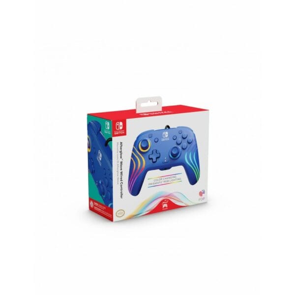 pdp wired controller after glow wave for nintendo switch (blue) (0708056071974)