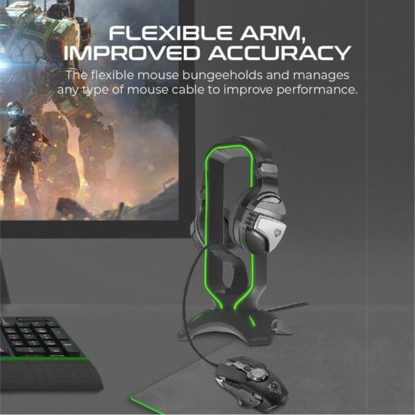 vertux extent multi purpose mouse bungee with headphone stand and usb hub