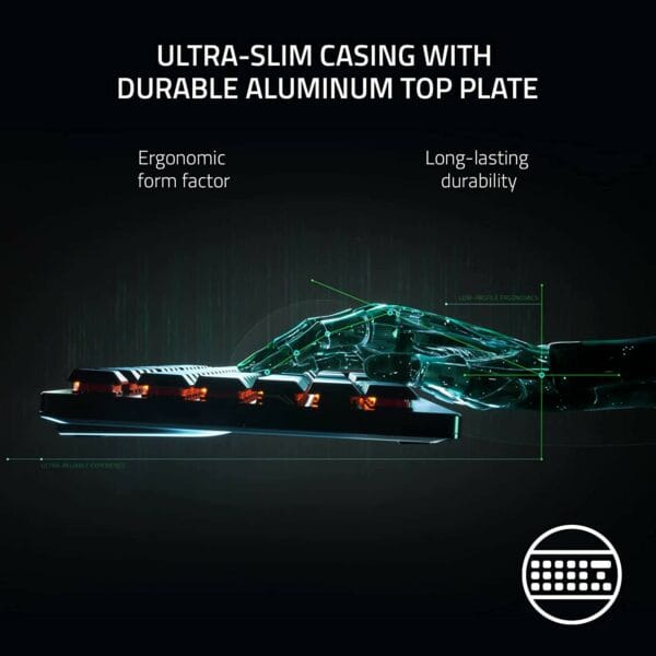 razer deathstalker v2 pro wireless gaming keyboard: low profile, linear red optical switches, hyperspeed (rz03 04360100 r3m1)