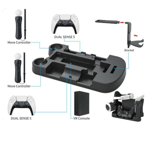 ps5 type c multi function charging base handle charger with storage rack holder