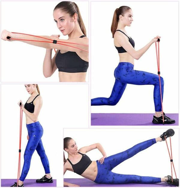 8 shaped rubber resistance bands home yoga fitness