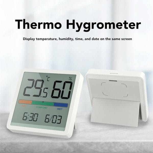 nk5253 temperature hygrometer clock white