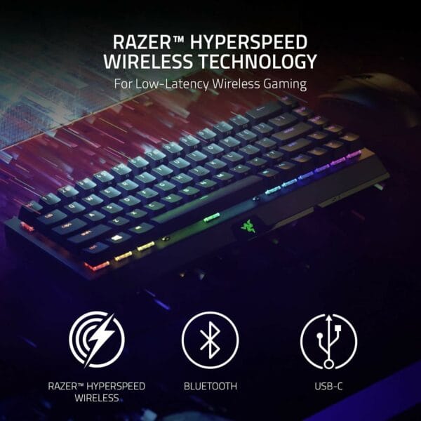razer blackwidow v3 mini hyperspeed 65% wireless (green switches) (rz03 03891400 r3m1)