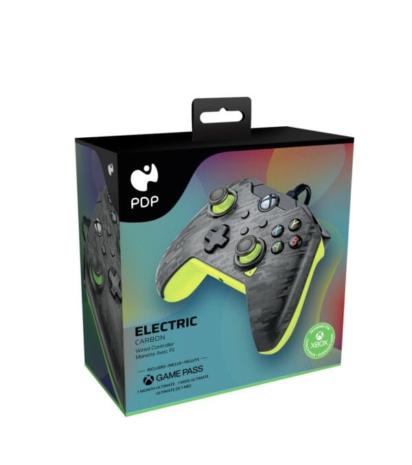 pdp wired controller electric carbon for xbox series x|s, xbox one, xbox, windows 10/11