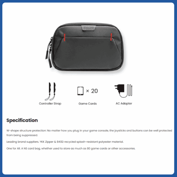 tomtoc arccos a05 ns game card bag black (a0536d1)