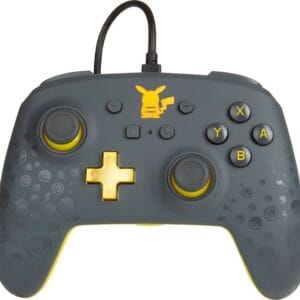 powera enhanced wired controller for nintendo switch pokémon: pikachu grey