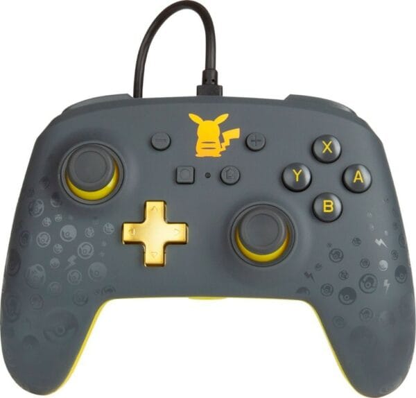 powera enhanced wired controller for nintendo switch pokémon: pikachu grey
