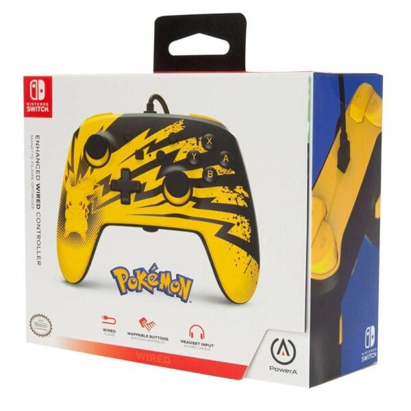 powera pokemon enhanced wired controller for nintendo switch pikachu lightning