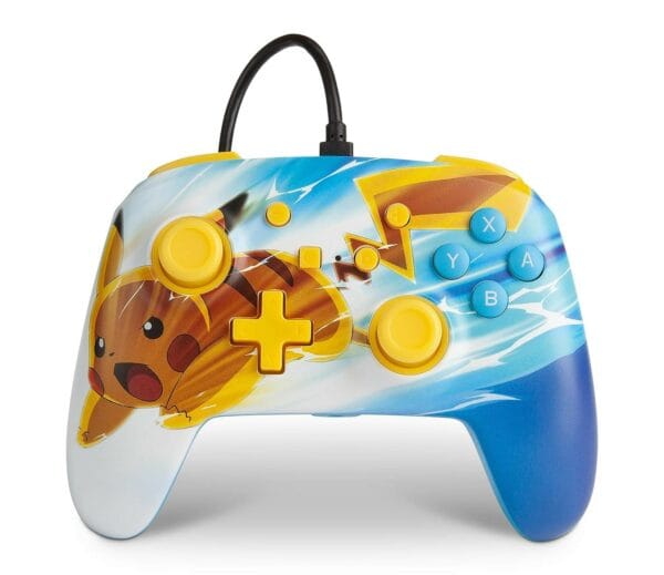 powera enhanced wired controller for nintendo switch pikachu charge