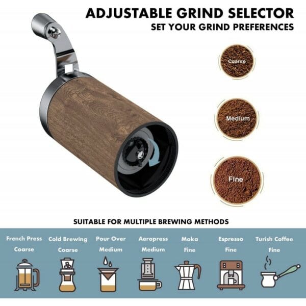 adjustable manual coffee grinder