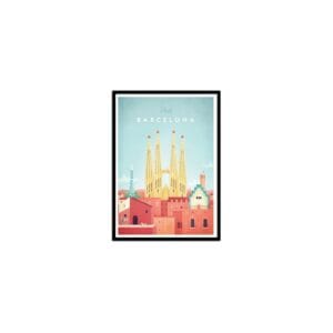 art poster visit barcelona henry rivers