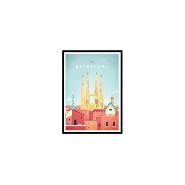 art poster visit barcelona henry rivers