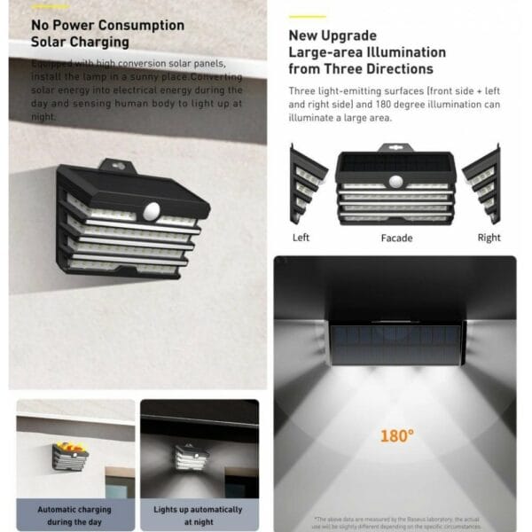 baseus energy solar body sensor wall lamp