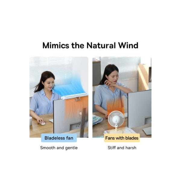 baseus refreshing clip on monitor and desk fan stand (white) (bs hf005)