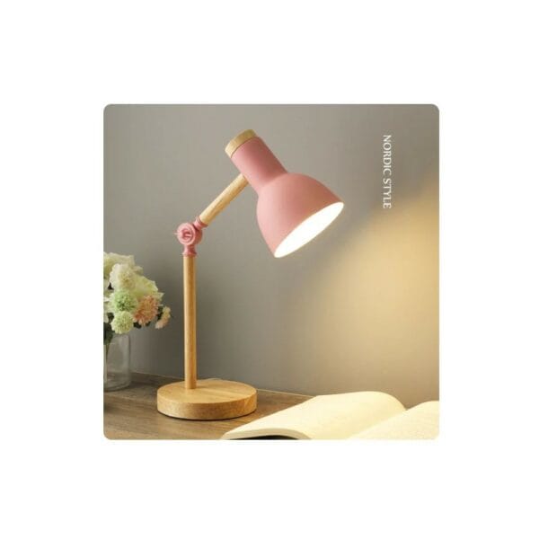 creative nordic style wood desk lamp foldable iron table lamp