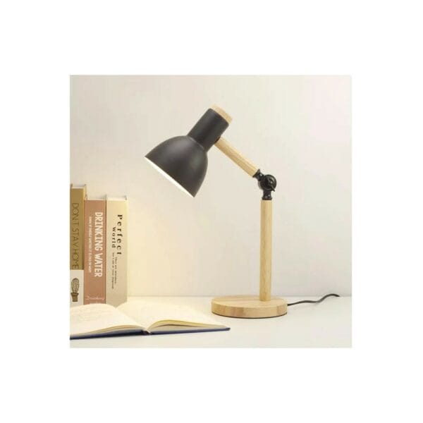 creative nordic style wood desk lamp foldable iron table lamp