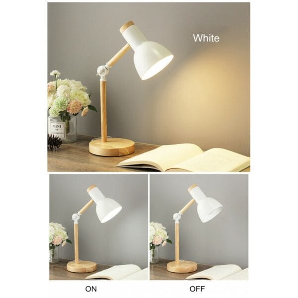 creative nordic style wood desk lamp foldable iron table lamp