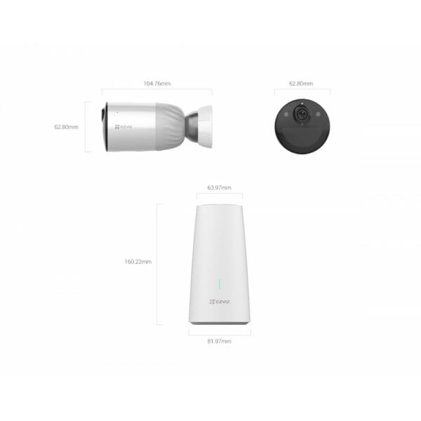 ezviz bc1 b2 surveillance camera, set of 2x camera + base, wi fi, outdoor