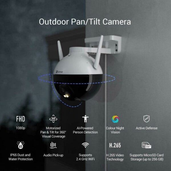 ezviz cs c8c outdoor pan/tilt camera (1080p)