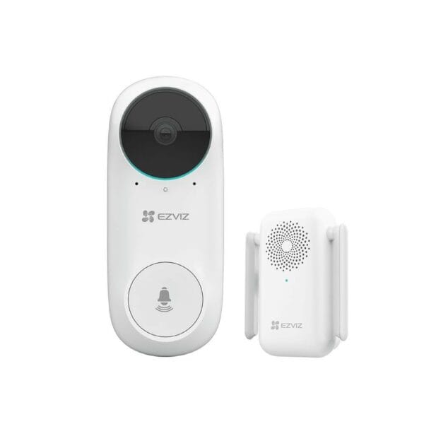ezviz cs db2c kit wire free video doorbell with chime rechargeable battery