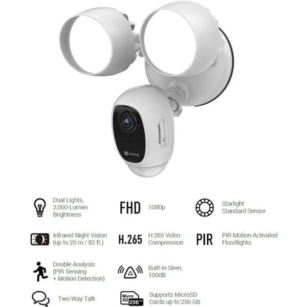 ezviz lc1c 1080p outdoor wi fi floodlight camera with night vision