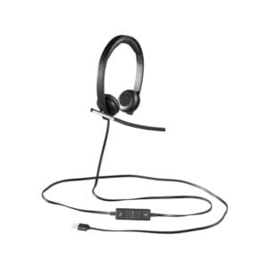 logitech h650e wired headset, mono headphone with noise cancelling microphone, usb, in line