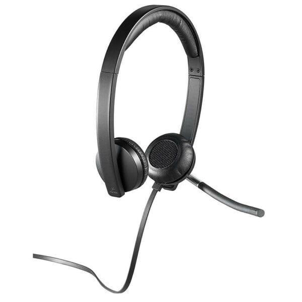logitech h650e wired headset, mono headphone with noise cancelling microphone, usb, in line