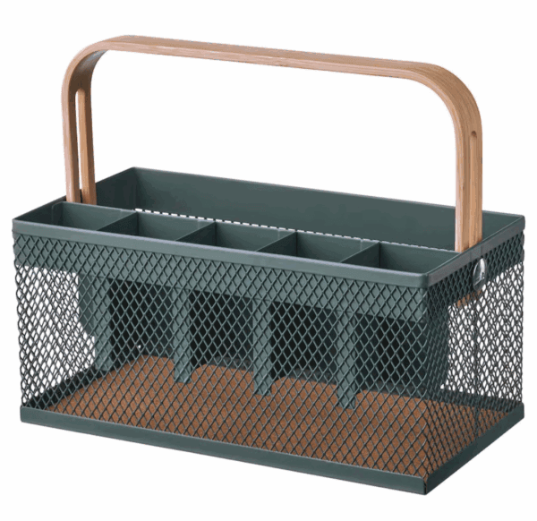 ikea vimpelfisk cutlery holder, bamboo/grey turquoise (305.816.48)