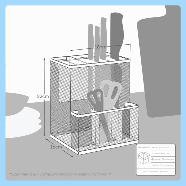 ikea vimplefisk knife block, bamboo/grey turquoise (505.826.99)