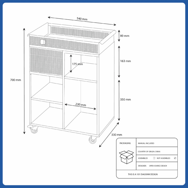ikea white & green trolley (805.170.04)