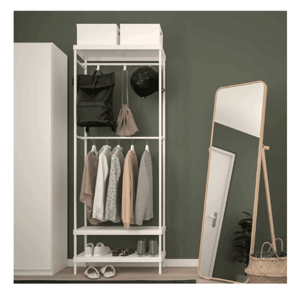 ikea white clothes rack with shoe storage (705.309.87)