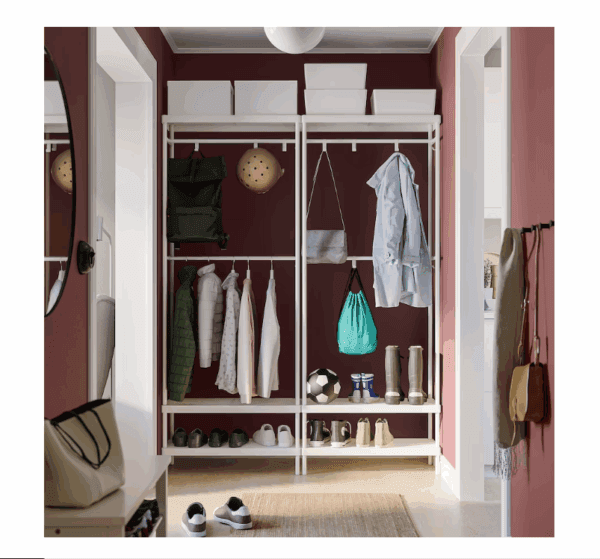 ikea white clothes rack with shoe storage (705.309.87)