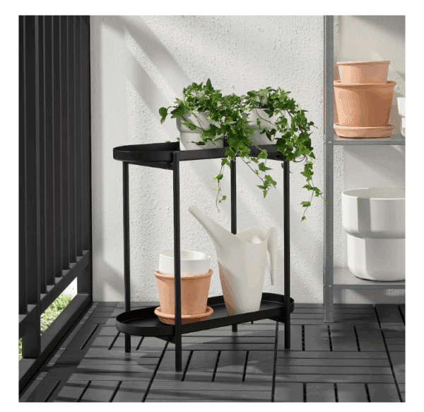 ikea olivblad black plant stand, in/outdoor (304.866.51)