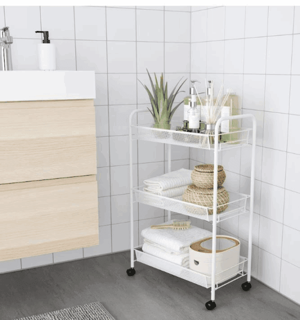 ikea hornavan white trolley 26x48x77 cm (702.438.73)